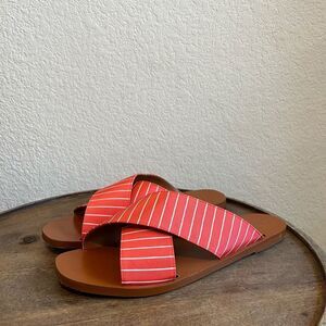 Lanapo Malta N6 Sandal Criss Cross Strap Canvas Leather Women’s 39 | US 8